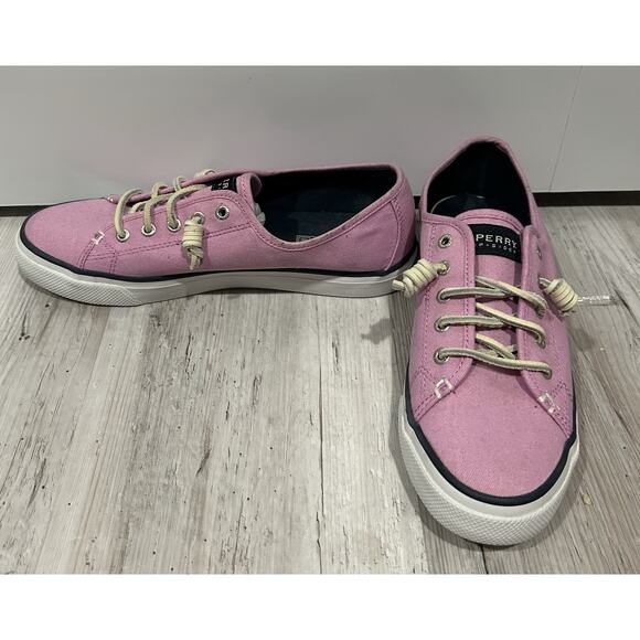 Sperry Top-Sider Women’s 9M Canvas Purple Slip On -Lace Up Casual Boat Sneakers - Picture 6 of 12